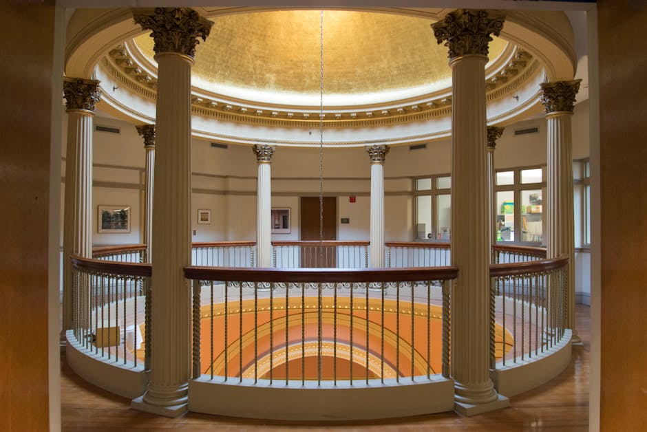 Classic architectural interior with dome and pillars