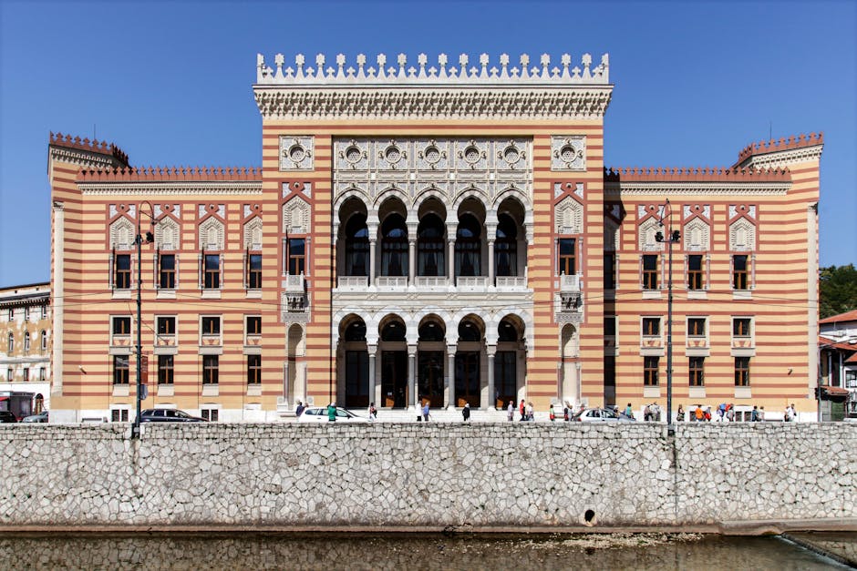 Vibrant exterior of Sarajevo City Hall